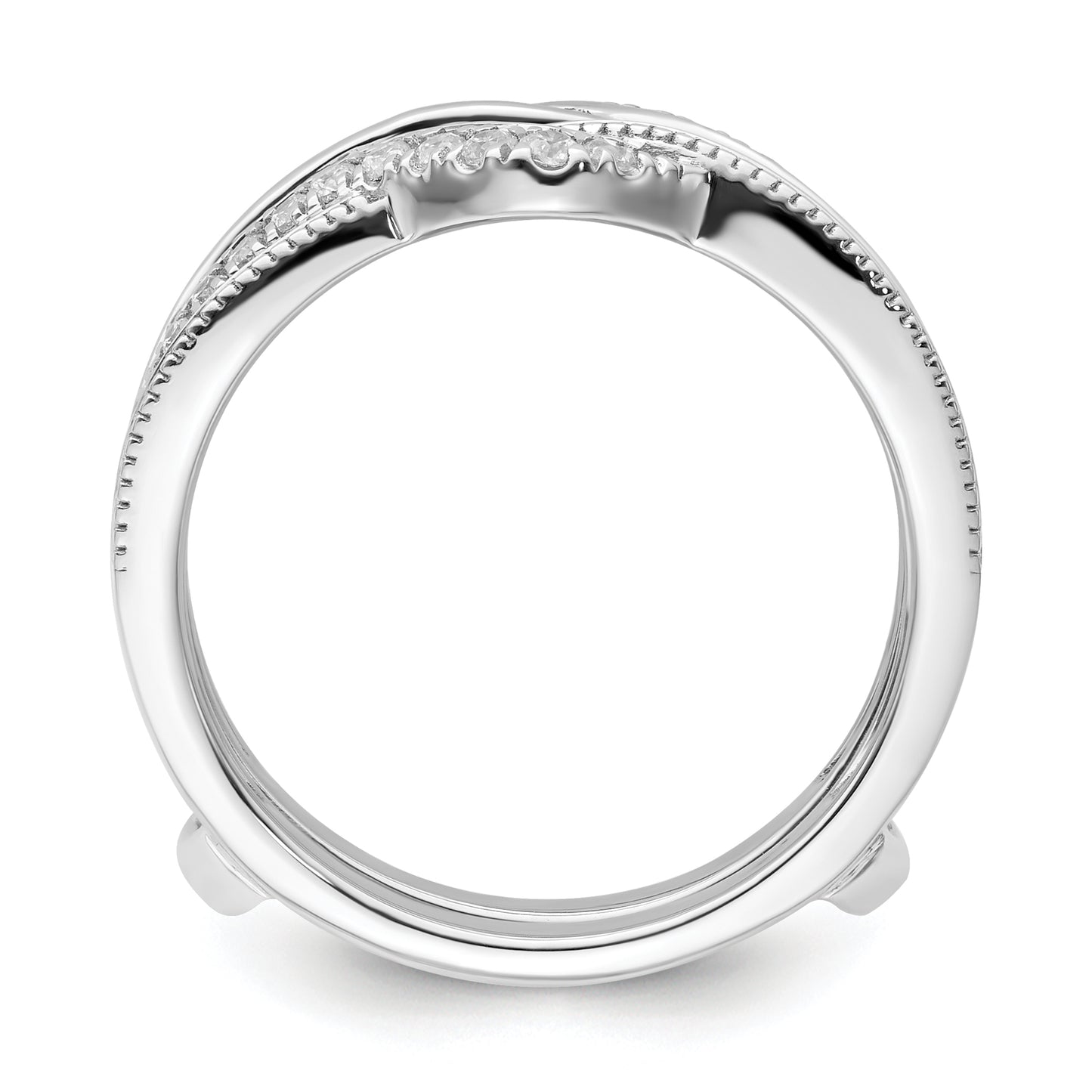 14k White Gold 1/3 Ct. Lab Grown Diamond VS/SI+ G+ Twisted Ring Guard