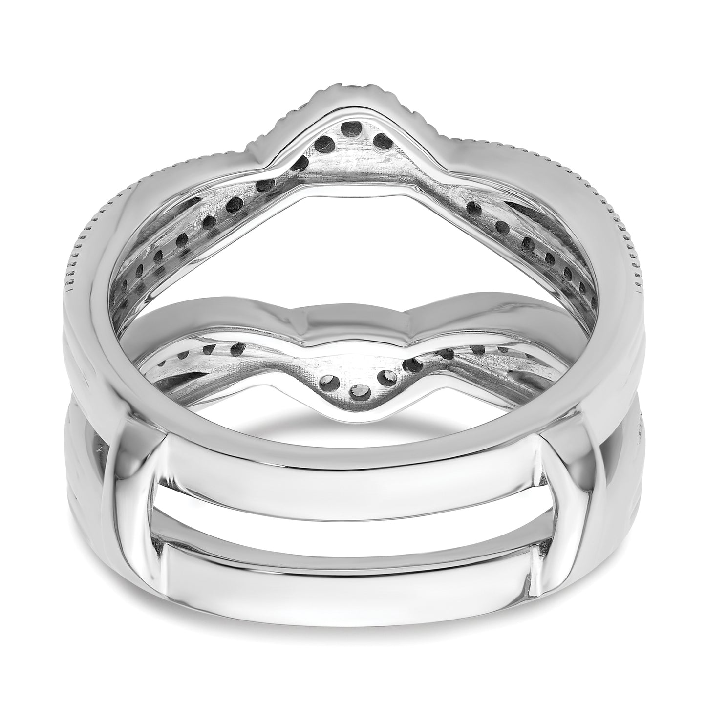 14k White Gold 1/3 Ct. Lab Grown Diamond VS/SI+ G+ Twisted Ring Guard