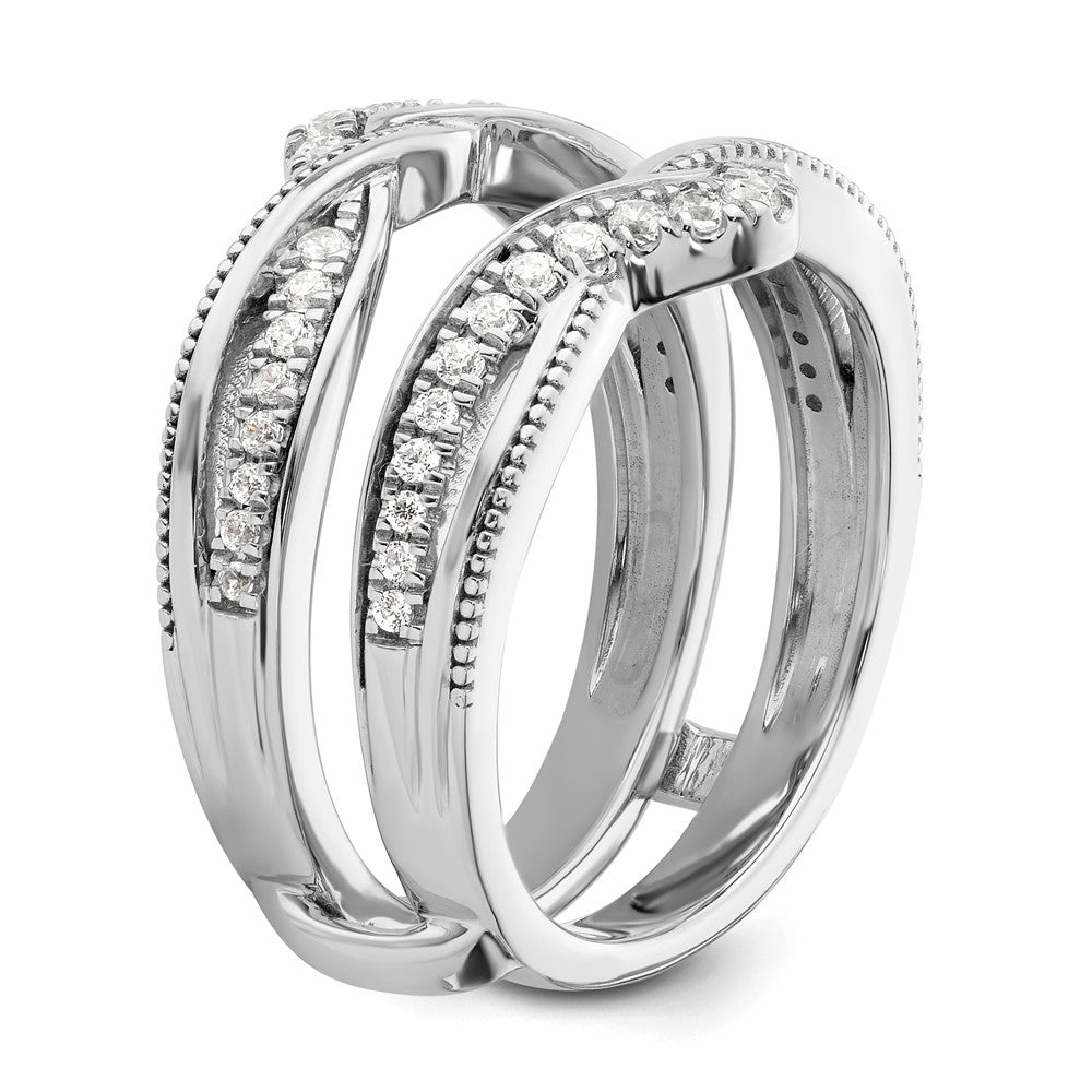 14k White Gold 1/3 Ct. Lab Grown Diamond VS/SI+ G+ Complete Twisted Ring Guard