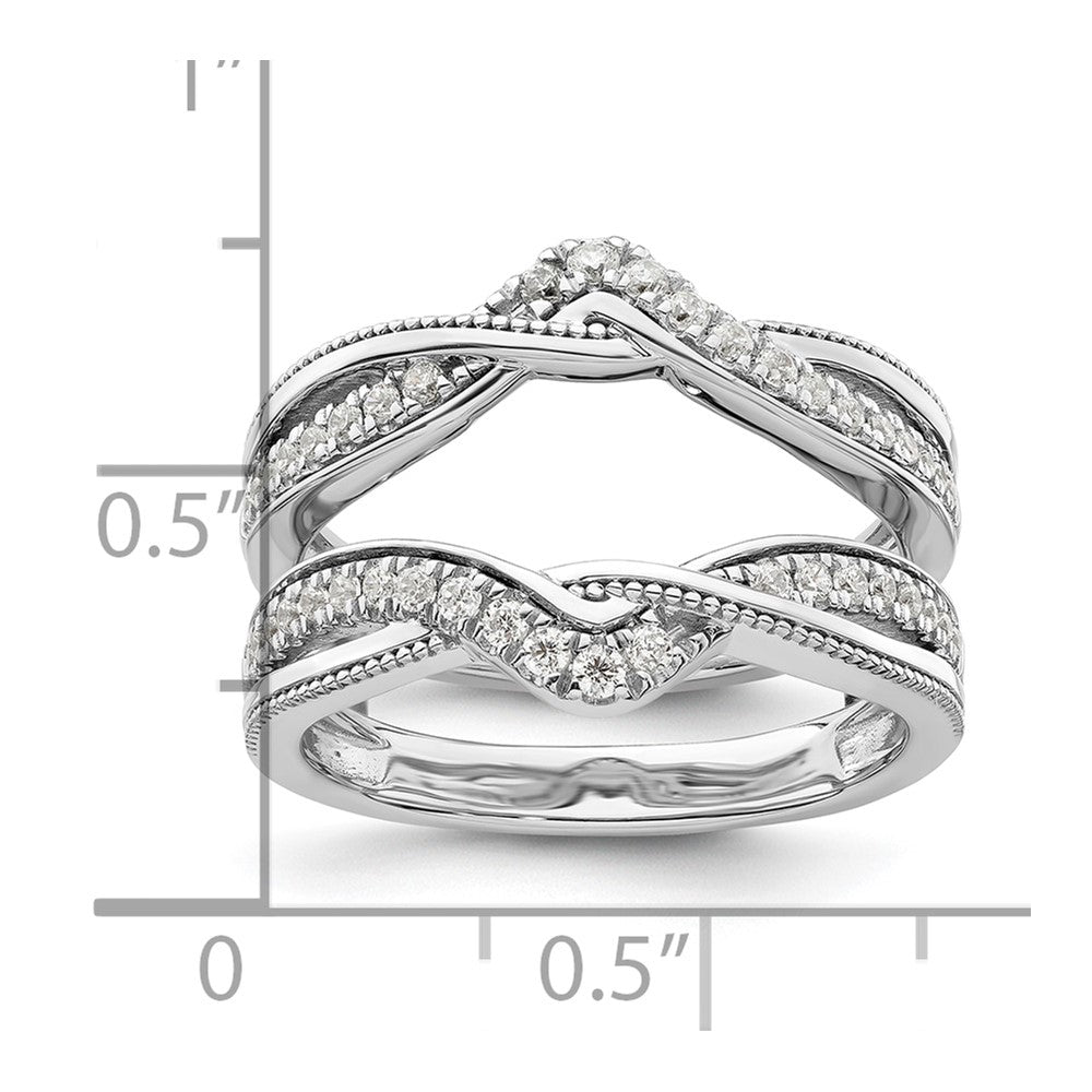 14k White Gold 1/3 Ct. Lab Grown Diamond VS/SI+ G+ Complete Twisted Ring Guard