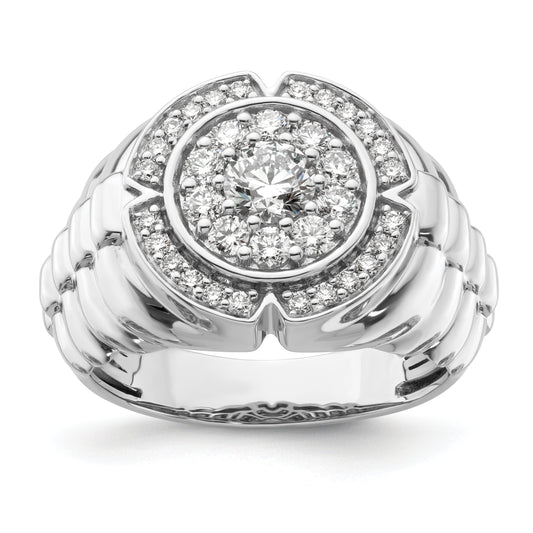 10k White Gold 1 1/5 Ct. Lab Grown Diamond VS/SI+ G+ Men's Cluster Ring