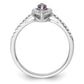 14k White Gold 1/5 Ct. Lab Grown Diamond VS/SI+ G+ and Amethyst February Birthstone Ring