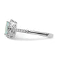 14k White Gold 1/5 Ct. Lab Grown Diamond VS/SI+ G+ and Aquamarine March Birthstone Ring