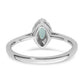 14k White Gold 1/5 Ct. Lab Grown Diamond VS/SI+ G+ and Aquamarine March Birthstone Ring