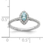 14k White Gold 1/5 Ct. Lab Grown Diamond VS/SI+ G+ and Aquamarine March Birthstone Ring