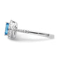 14k White Gold 1/5 Ct. Lab Grown Diamond VS/SI+ G+ and Blue Topaz December Birthstone Ring