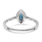 14k White Gold 1/5 Ct. Lab Grown Diamond VS/SI+ G+ and Blue Topaz December Birthstone Ring