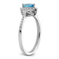 14k White Gold 1/5 Ct. Lab Grown Diamond VS/SI+ G+ and Blue Topaz December Birthstone Ring