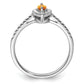 14k White Gold 1/5 Ct. Lab Grown Diamond VS/SI+ G+ and Citrine November Birthstone Ring