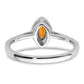 14k White Gold 1/5 Ct. Lab Grown Diamond VS/SI+ G+ and Citrine November Birthstone Ring