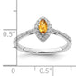 14k White Gold 1/5 Ct. Lab Grown Diamond VS/SI+ G+ and Citrine November Birthstone Ring