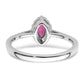 14k White Gold 1/5 Ct. Lab Grown Diamond VS/SI+ G+ and Lab Created Pink Sapphire October Birthstone Ring