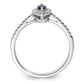 14k White Gold 1/5 Ct. Lab Grown Diamond VS/SI+ G+ and Lab Created Blue Sapphire September Birthstone Ring