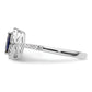 14k White Gold 1/5 Ct. Lab Grown Diamond VS/SI+ G+ and Lab Created Blue Sapphire September Birthstone Ring