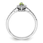 14k White Gold 1/5 Ct. Lab Grown Diamond VS/SI+ G+ and Peridot August Birthstone Ring