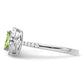 14k White Gold 1/5 Ct. Lab Grown Diamond VS/SI+ G+ and Peridot August Birthstone Ring