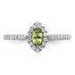 14k White Gold 1/5 Ct. Lab Grown Diamond VS/SI+ G+ and Peridot August Birthstone Ring