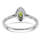 14k White Gold 1/5 Ct. Lab Grown Diamond VS/SI+ G+ and Peridot August Birthstone Ring