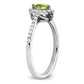 14k White Gold 1/5 Ct. Lab Grown Diamond VS/SI+ G+ and Peridot August Birthstone Ring