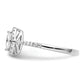 14k White Gold 1/5 Ct. Lab Grown Diamond VS/SI+ G+ and White Sapphire April Birthstone Ring