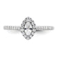 14k White Gold 1/5 Ct. Lab Grown Diamond VS/SI+ G+ and White Sapphire April Birthstone Ring