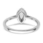 14k White Gold 1/5 Ct. Lab Grown Diamond VS/SI+ G+ and White Sapphire April Birthstone Ring