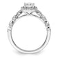 14k White Gold 3/4 Ct. Lab Grown Diamond VS/SI+ G+ Round Complete Halo Engagement Ring