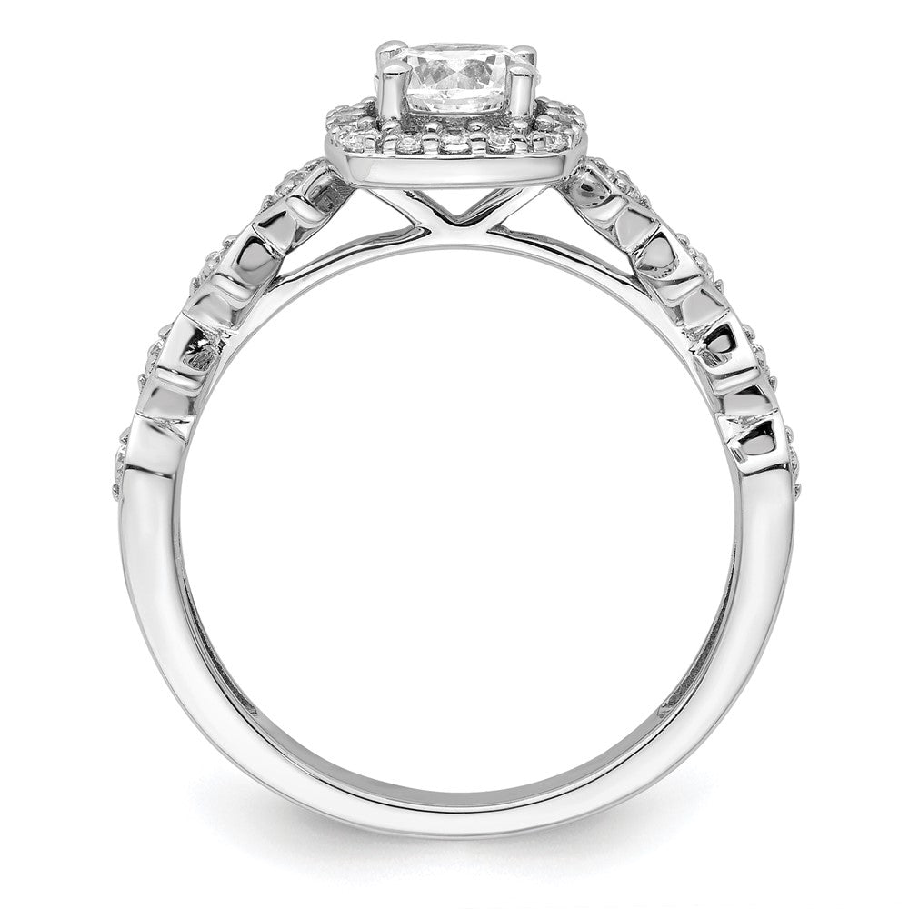 14k White Gold 3/4 Ct. Lab Grown Diamond VS/SI+ G+ Round Complete Halo Engagement Ring