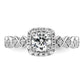 14k White Gold 3/4 Ct. Lab Grown Diamond VS/SI+ G+ Round Complete Halo Engagement Ring