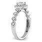 14k White Gold 3/4 Ct. Lab Grown Diamond VS/SI+ G+ Round Complete Halo Engagement Ring