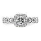 14k White Gold 7/8 Ct. Lab Grown Diamond VS/SI+ G+ Round Halo Engagement Ring