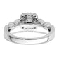 14k White Gold 7/8 Ct. Lab Grown Diamond VS/SI+ G+ Round Halo Engagement Ring