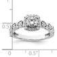 14k White Gold 7/8 Ct. Lab Grown Diamond VS/SI+ G+ Round Halo Engagement Ring