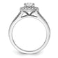 14k White Gold 1 Ct. Lab Grown Diamond VS/SI+ G+ Round Halo Engagement Ring