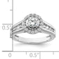 14k White Gold 1 Ct. Lab Grown Diamond VS/SI+ G+ Round Halo Engagement Ring