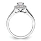 14k White Gold 1 Ct. Lab Grown Diamond VS/SI+ G+ Round Halo Engagement Ring