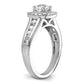 14k White Gold 1 Ct. Lab Grown Diamond VS/SI+ G+ Round Halo Engagement Ring