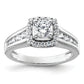 14k White Gold 1 Ct. Lab Grown Diamond VS/SI+ G+ Round Halo Engagement Ring