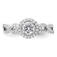 14k White Gold 5/8 Ct. Lab Grown Diamond VS/SI+ G+ Round Fancy Halo Engagement Ring