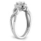 14k White Gold 5/8 Ct. Lab Grown Diamond VS/SI+ G+ Round Fancy Halo Engagement Ring