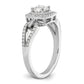 14k White Gold 3/4 Ct. Lab Grown Diamond VS/SI+ G+ Round Complete Halo Engagement Ring