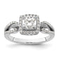 14k White Gold 3/4 Ct. Lab Grown Diamond VS/SI+ G+ Round Halo Engagement Ring