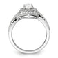 14K White Gold Lab Grown VS/SI FGH Diamond Oval Halo Semi-Mout Engagement Ring