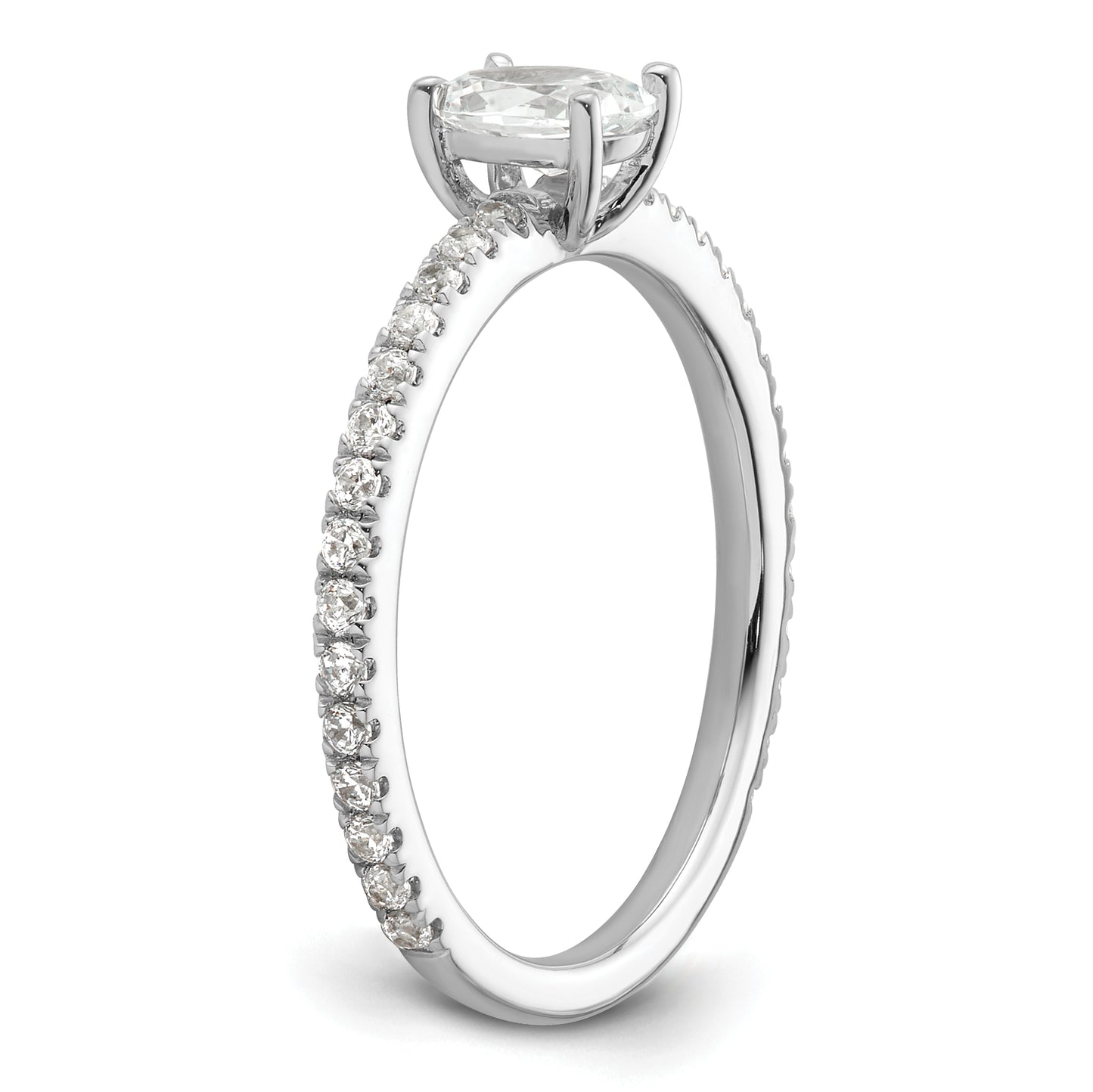 14k White Gold 3/4 Ct. Lab Grown Diamond VS/SI+ G+ Oval Shared Prong Engagement Ring