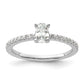 14k White Gold 3/4 Ct. Lab Grown Diamond VS/SI+ G+ Oval Shared Prong Engagement Ring