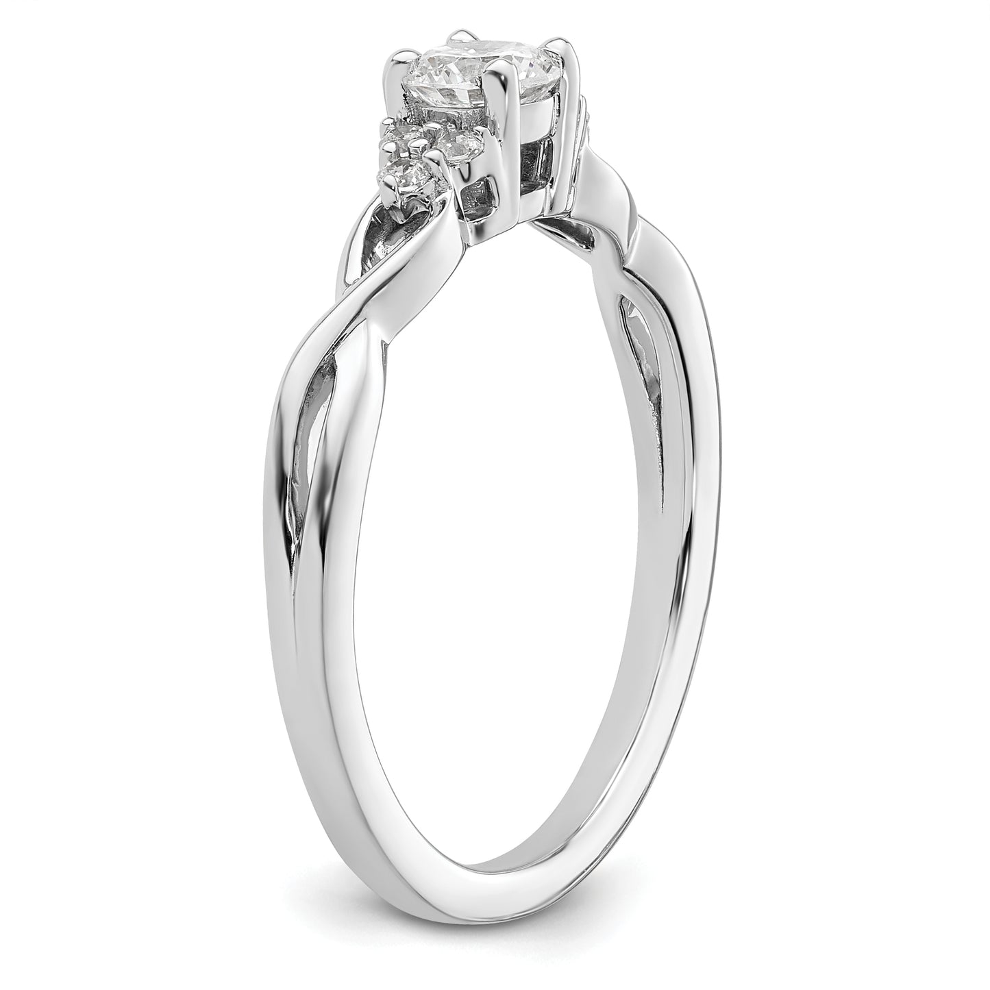 10k White Gold 14k 1/3 Ct. Lab Grown Diamond VS/SI+ G+ Round Halo Engagement Ring