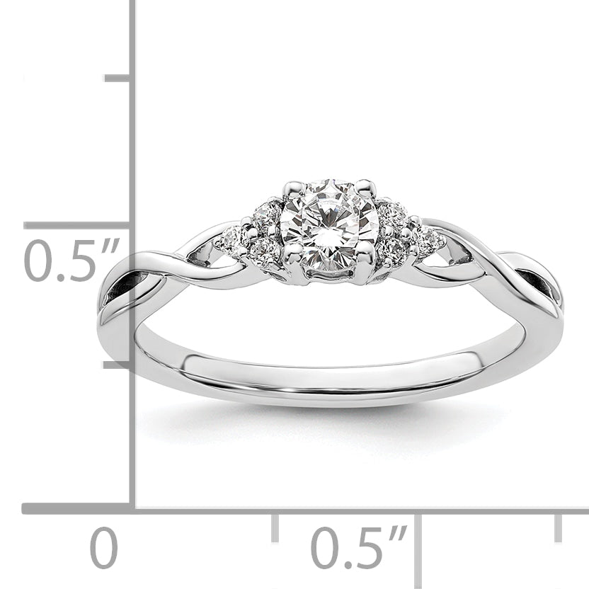 10k White Gold 14k 1/3 Ct. Lab Grown Diamond VS/SI+ G+ Round Halo Engagement Ring