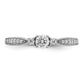 10k White Gold 1/3 Ct. Lab Grown Diamond VS/SI+ G+ Petite Engagement Ring