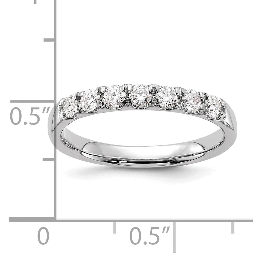 14k White Gold 1/2 Ct. Lab Grown Diamond VS/SI+ G+ Seven Stone Band Ring