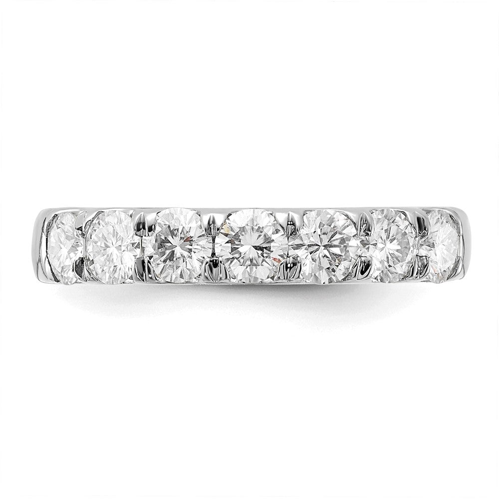 14k White Gold 1 Ct. Lab Grown Diamond VS/SI+ G+ Seven Stone Complete Band